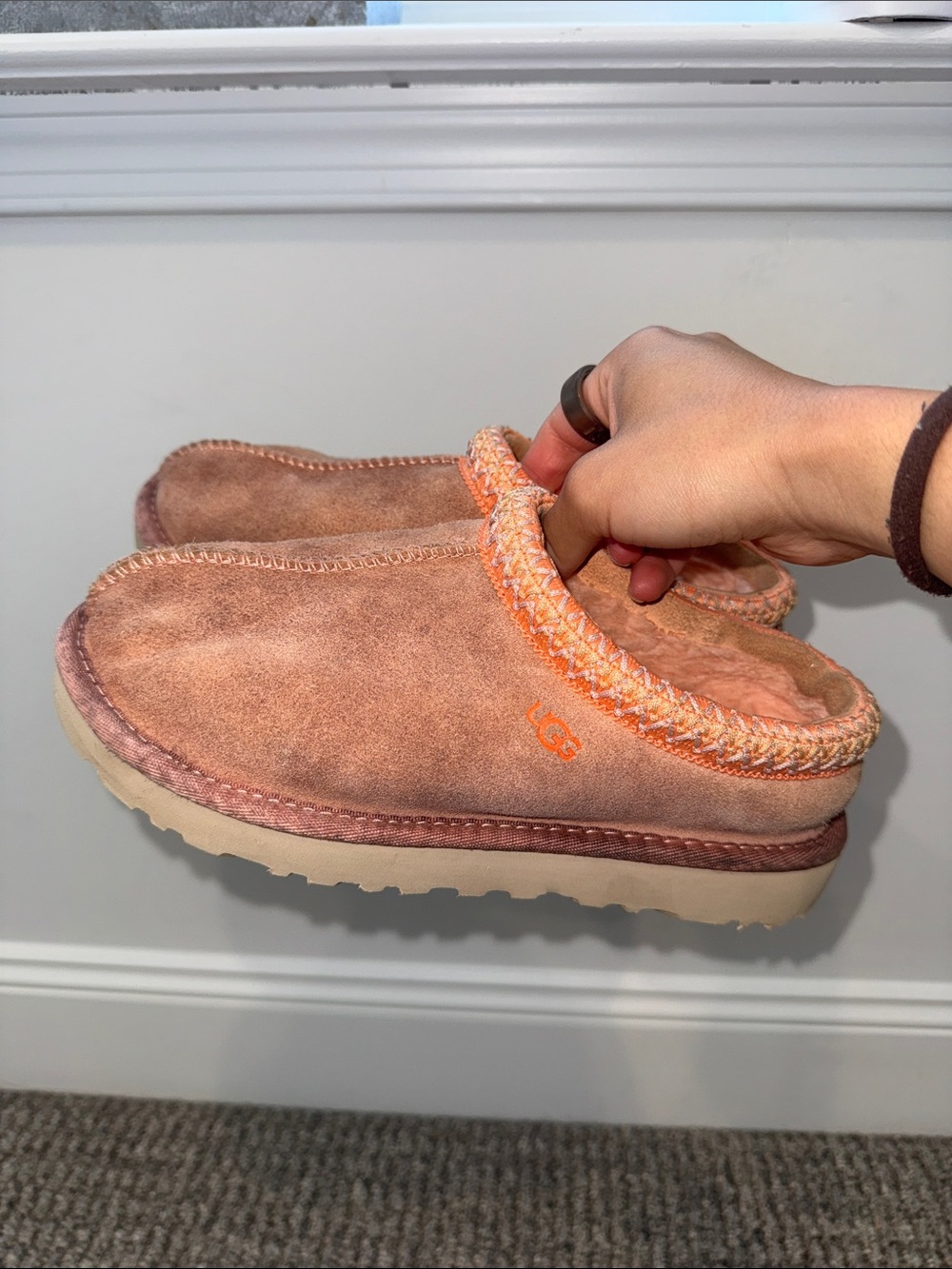 UGG Women's Tasman slippers pink Suede Shearling Slippers size 7